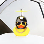 Small Yellow Bike Duck Bicycle Bell Luminous Airscrew Helmet Duck Ducky Bicycle Wind Motor Riding Cycling Lights Horn Rubber Duck Toy Car Ornaments Yellow Duck Car Dashboard Decorations Squeeze Duck Bicycle Horns With Propeller Helmet Stevvex
