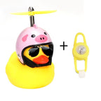 Small Yellow Bike Duck Bicycle Bell Luminous Airscrew Helmet Duck Ducky Bicycle Wind Motor Riding Cycling Lights Horn Rubber Duck Toy Car Ornaments Yellow Duck Car Dashboard Decorations Squeeze Duck Bicycle Horns With Propeller Helmet Stevvex