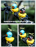 Small Yellow Bike Duck Bicycle Bell Luminous Airscrew Helmet Duck Ducky Bicycle Wind Motor Riding Cycling Lights Horn Rubber Duck Toy Car Ornaments Yellow Duck Car Dashboard Decorations Squeeze Duck Bicycle Horns With Propeller Helmet Stevvex