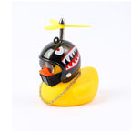 Small Yellow Bike Duck Bicycle Bell Luminous Airscrew Helmet Duck Ducky Bicycle Wind Motor Riding Cycling Lights Horn Rubber Duck Toy Car Ornaments Yellow Duck Car Dashboard Decorations Squeeze Duck Bicycle Horns With Propeller Helmet Stevvex