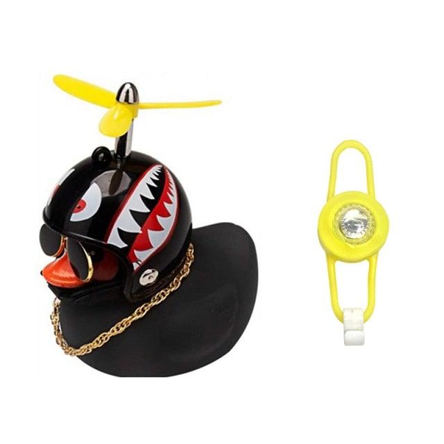 Small Yellow Bike Duck Bicycle Bell Luminous Airscrew Helmet Duck Ducky Bicycle Wind Motor Riding Cycling Lights Horn Rubber Duck Toy Car Ornaments Yellow Duck Car Dashboard Decorations Squeeze Duck Bicycle Horns With Propeller Helmet Stevvex