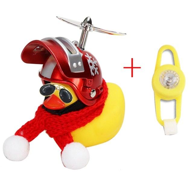 Small Yellow Bike Duck Bicycle Bell Luminous Airscrew Helmet Duck Ducky Bicycle Wind Motor Riding Cycling Lights Horn Rubber Duck Toy Car Ornaments Yellow Duck Car Dashboard Decorations Squeeze Duck Bicycle Horns With Propeller Helmet Stevvex