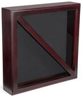 Flag Connections Flag Display Case, Tempered Glass, Pine Wood, Felt Construction – Mahogany Finish The Military Gift Store