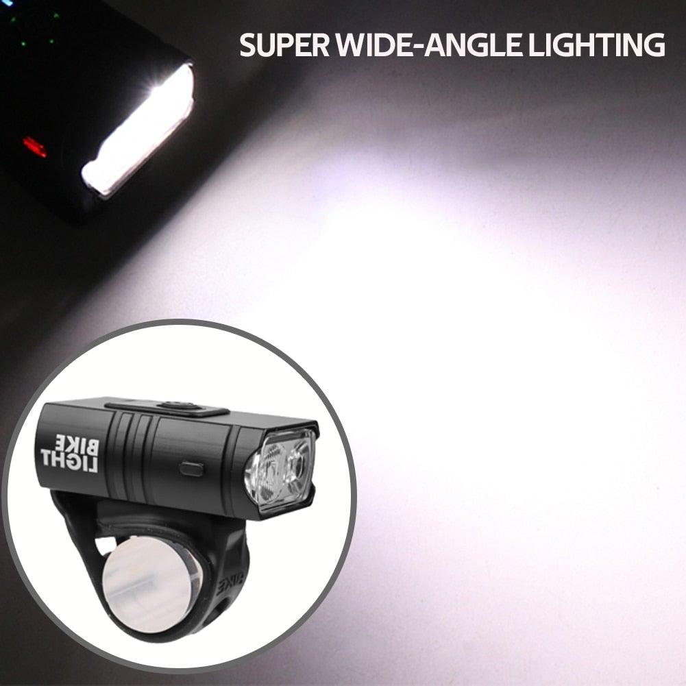 Smart Bicycle Front Light Set USB Rechargeable Front Light LED Headlight Bike Lamp Cycling Flash Light Powerful Rechargeable Bike Light For Night Riding Super Bright Bicycle Headlight For Cycling Road Mountain Stevvex