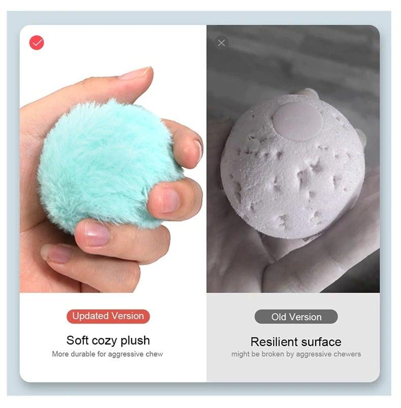 Smart Cat Toys Interactive Ball with Catnip Cat Training Squeaky Fidget Toys Cats Products for Pets Fluffy Plush Cat Ball Toys Interactive Chirping Balls Cat Kicker Toy Animal Chirping Sounds Fun Catnip Toys for Cat Exercise Stevvex