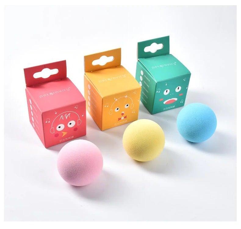Smart Cat Toys Interactive Ball with Catnip Cat Training Squeaky Fidget Toys Cats Products for Pets Fluffy Plush Cat Ball Toys Interactive Chirping Balls Cat Kicker Toy Animal Chirping Sounds Fun Catnip Toys for Cat Exercise Stevvex