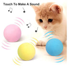 Smart Cat Toys Interactive Ball with Catnip Cat Training Squeaky Fidget Toys Cats Products for Pets Fluffy Plush Cat Ball Toys Interactive Chirping Balls Cat Kicker Toy Animal Chirping Sounds Fun Catnip Toys for Cat Exercise Stevvex