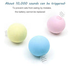 Smart Cat Toys Interactive Ball with Catnip Cat Training Squeaky Fidget Toys Cats Products for Pets Fluffy Plush Cat Ball Toys Interactive Chirping Balls Cat Kicker Toy Animal Chirping Sounds Fun Catnip Toys for Cat Exercise Stevvex