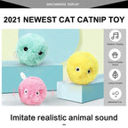 Smart Cat Toys Interactive Ball with Catnip Cat Training Squeaky Fidget Toys Cats Products for Pets Fluffy Plush Cat Ball Toys Interactive Chirping Balls Cat Kicker Toy Animal Chirping Sounds Fun Catnip Toys for Cat Exercise Stevvex