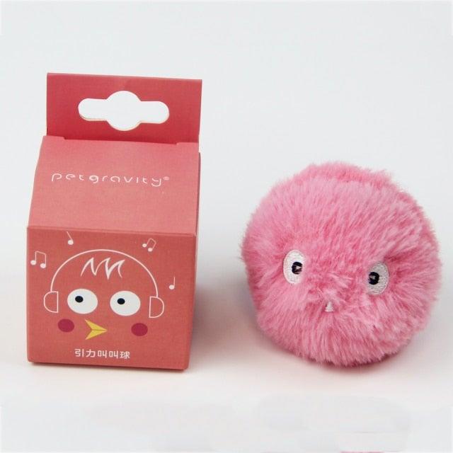 Smart Cat Toys Interactive Ball with Catnip Cat Training Squeaky Fidget Toys Cats Products for Pets Fluffy Plush Cat Ball Toys Interactive Chirping Balls Cat Kicker Toy Animal Chirping Sounds Fun Catnip Toys for Cat Exercise Stevvex
