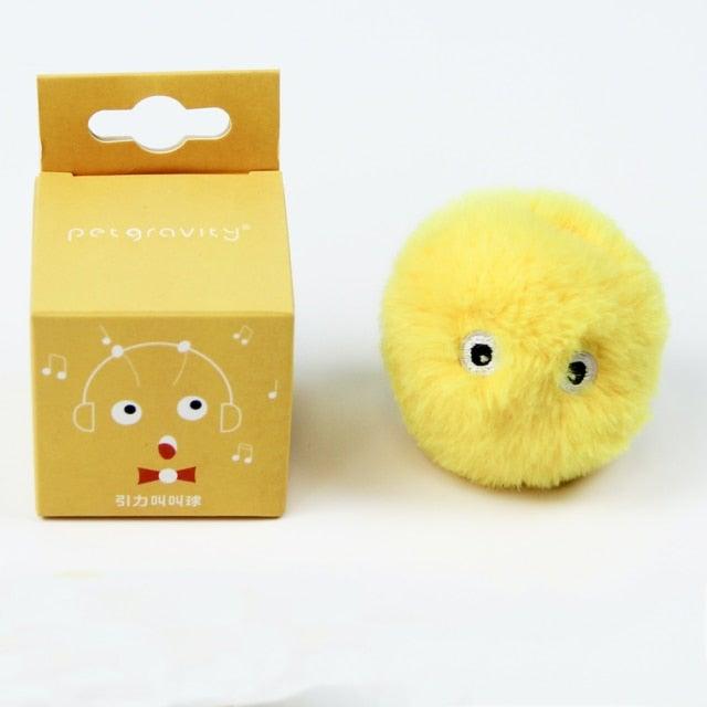 Smart Cat Toys Interactive Ball with Catnip Cat Training Squeaky Fidget Toys Cats Products for Pets Fluffy Plush Cat Ball Toys Interactive Chirping Balls Cat Kicker Toy Animal Chirping Sounds Fun Catnip Toys for Cat Exercise Stevvex