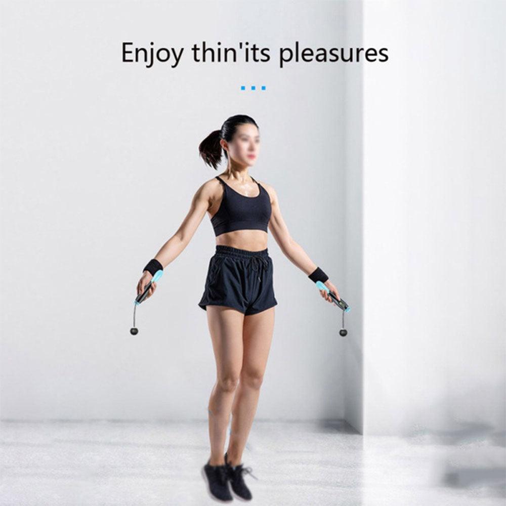 Smart Creative Counting Skipping Rope Wireless Skip Rope Electronic Digital Lose Weight Cordless Jump Ropes Weighted Cordless Jump Rope For Fitness Jump Rope Counter Adjustable Speed Skipping Rope For Men Women Stevvex