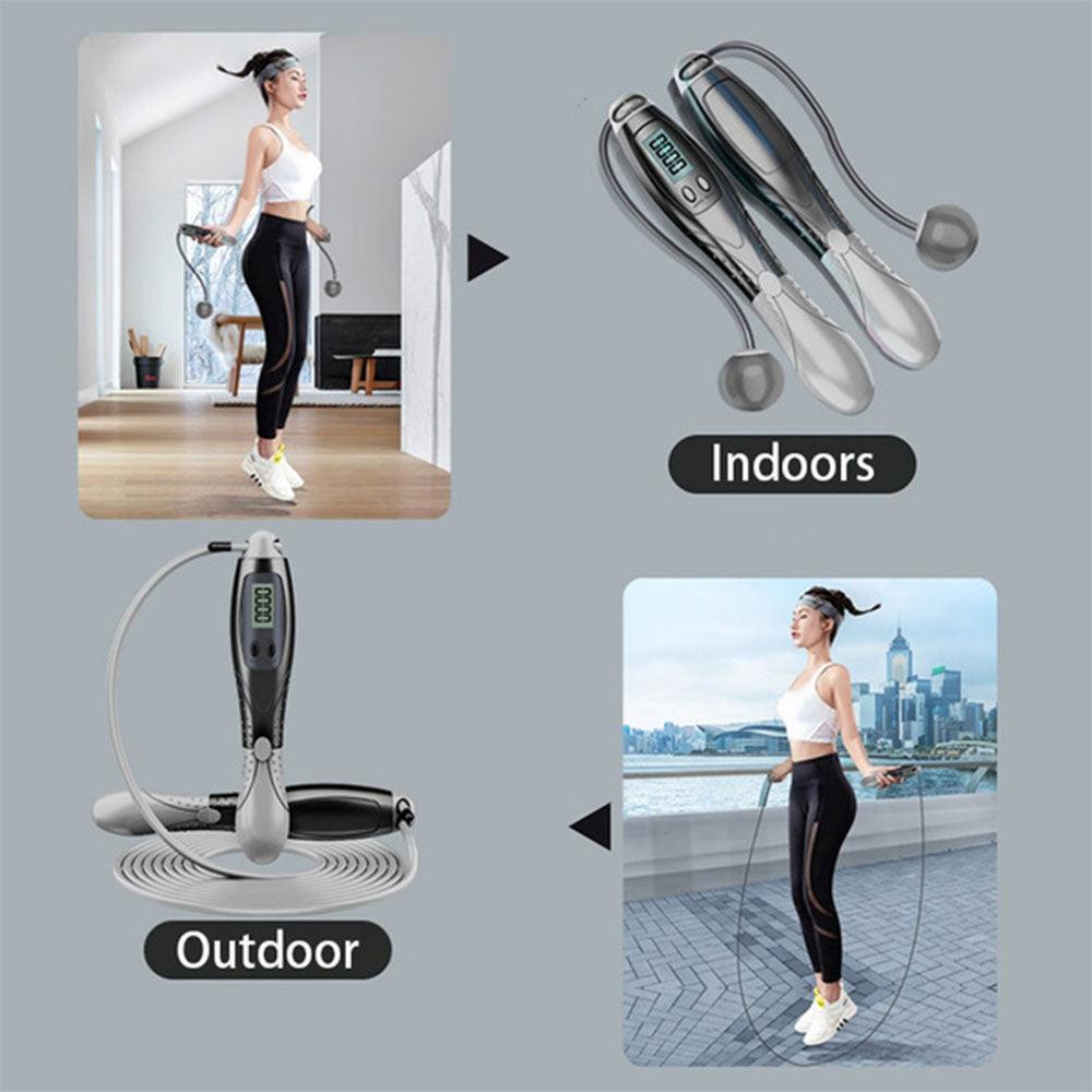 Smart Creative Counting Skipping Rope Wireless Skip Rope Electronic Digital Lose Weight Cordless Jump Ropes Weighted Cordless Jump Rope For Fitness Jump Rope Counter Adjustable Speed Skipping Rope For Men Women Stevvex