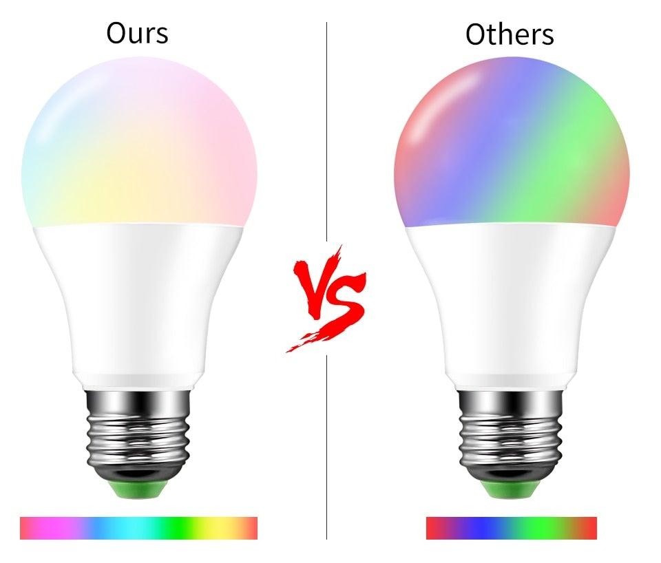 Smart For Home LED Light Bulb E27 E14 GU10 B22 220V 110V  Spot Magic Changeable Lamp Lampada+IR Control Decoration RGB White  Compatible with Alexa Google Home, RGBCW Smart GU10 Bulb, WiFi Smart LED Spot Light Bulb Indoor Decoration Stevvex