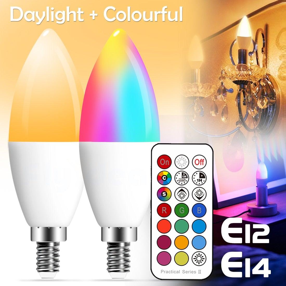 Smart For Home LED Light Bulb E27 E14 GU10 B22 220V 110V  Spot Magic Changeable Lamp Lampada+IR Control Decoration RGB White  Compatible with Alexa Google Home, RGBCW Smart GU10 Bulb, WiFi Smart LED Spot Light Bulb Indoor Decoration Stevvex