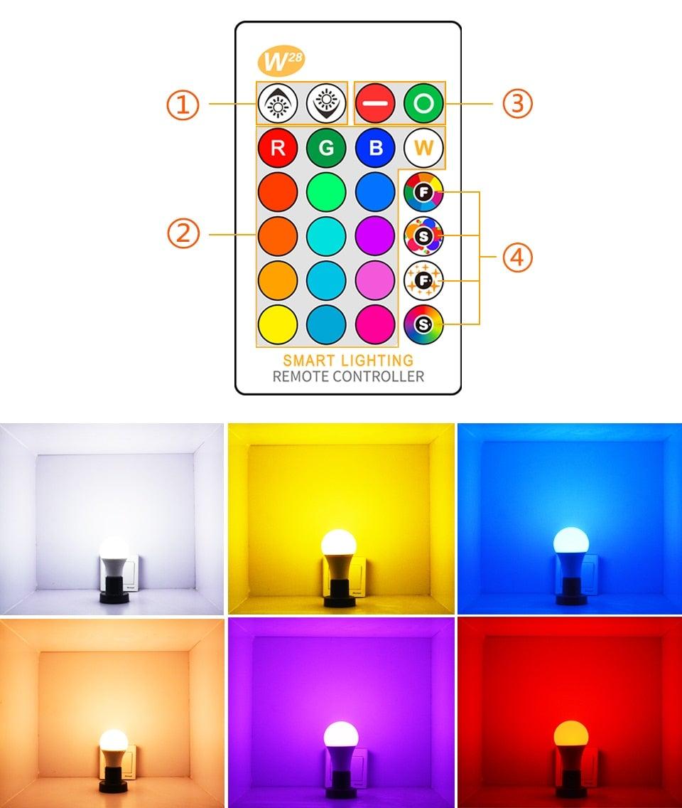 Smart For Home LED Light Bulb E27 E14 GU10 B22 220V 110V  Spot Magic Changeable Lamp Lampada+IR Control Decoration RGB White  Compatible with Alexa Google Home, RGBCW Smart GU10 Bulb, WiFi Smart LED Spot Light Bulb Indoor Decoration Stevvex