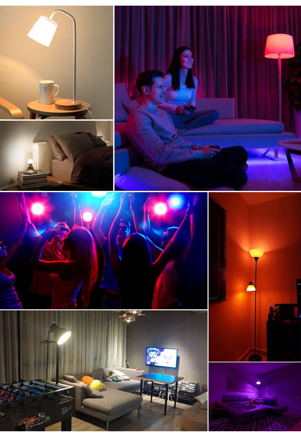 Smart For Home LED Light Bulb E27 E14 GU10 B22 220V 110V  Spot Magic Changeable Lamp Lampada+IR Control Decoration RGB White  Compatible with Alexa Google Home, RGBCW Smart GU10 Bulb, WiFi Smart LED Spot Light Bulb Indoor Decoration Stevvex