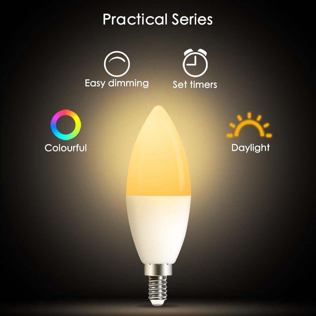 Smart For Home LED Light Bulb E27 E14 GU10 B22 220V 110V  Spot Magic Changeable Lamp Lampada+IR Control Decoration RGB White  Compatible with Alexa Google Home, RGBCW Smart GU10 Bulb, WiFi Smart LED Spot Light Bulb Indoor Decoration Stevvex
