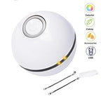Smart Interactive Cat Toy Colorful LED Self Rotating Ball Bell and Feather Toys USB Rechargeable Cat Kitten Ball Toy Cat Exercise Ball with Feather Bell and Catnip Stevvex