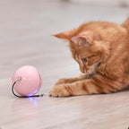 Smart Interactive Cat Toy Colorful LED Self Rotating Ball Bell and Feather Toys USB Rechargeable Cat Kitten Ball Toy Cat Exercise Ball with Feather Bell and Catnip Stevvex