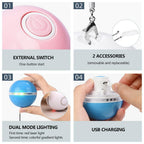 Smart Interactive Cat Toy Colorful LED Self Rotating Ball Bell and Feather Toys USB Rechargeable Cat Kitten Ball Toy Cat Exercise Ball with Feather Bell and Catnip Stevvex