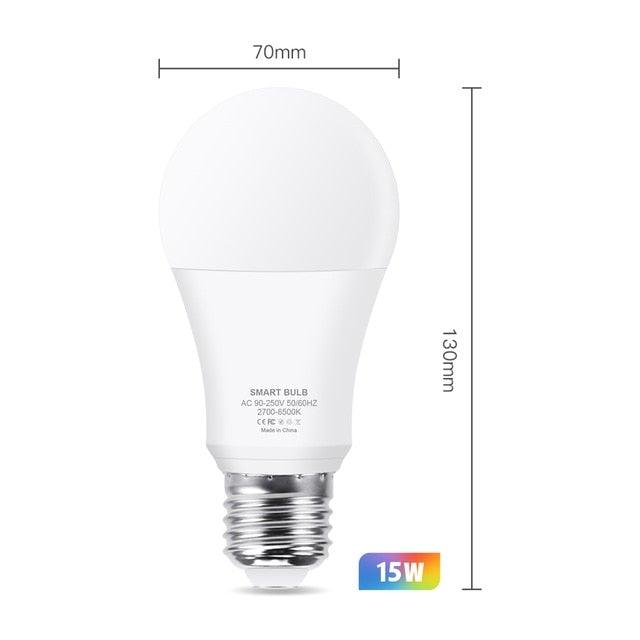 Smart Light Bulb E27 LED Lamp RGB+White+Warm White Work With Alexa Google Home Dimmable Timer Function RGB LED Bulb Bulb-Timer  Sunrise  Sunset Dimmable Multicolo Warm White No Hub Required Compatible With Alexa Google Home Assistant Stevvex