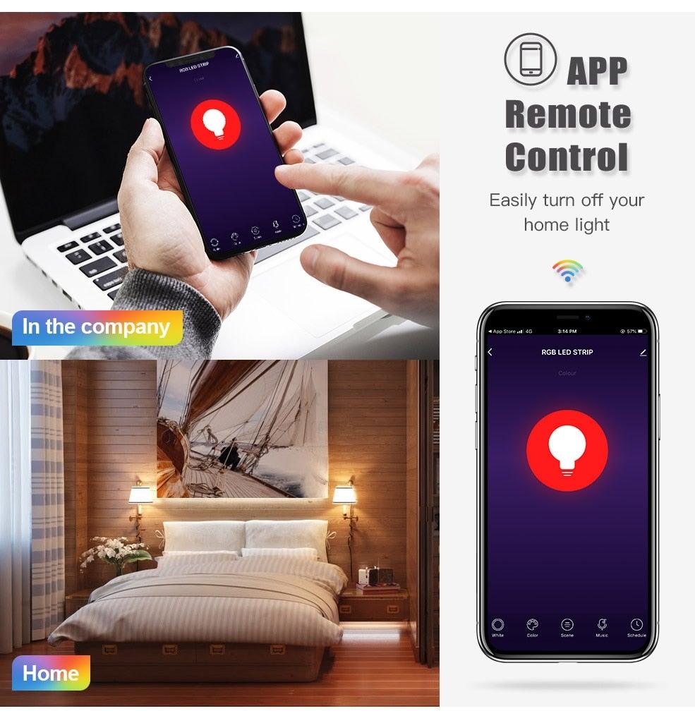 Smart Light Bulb E27 LED Lamp RGB+White+Warm White Work With Alexa Google Home Dimmable Timer Function RGB LED Bulb Bulb-Timer  Sunrise  Sunset Dimmable Multicolo Warm White No Hub Required Compatible With Alexa Google Home Assistant Stevvex