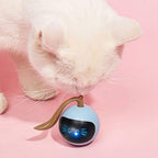 Smart Pet Toy USB Rechargeable Sports Ball Funny Chaser Roller Toy The Best Entertainment Exercise Gift For Smart Cat Toy Electric Jumping Ball Self Rotating Toys Rolling Jumping Ball  For Cats Stevvex