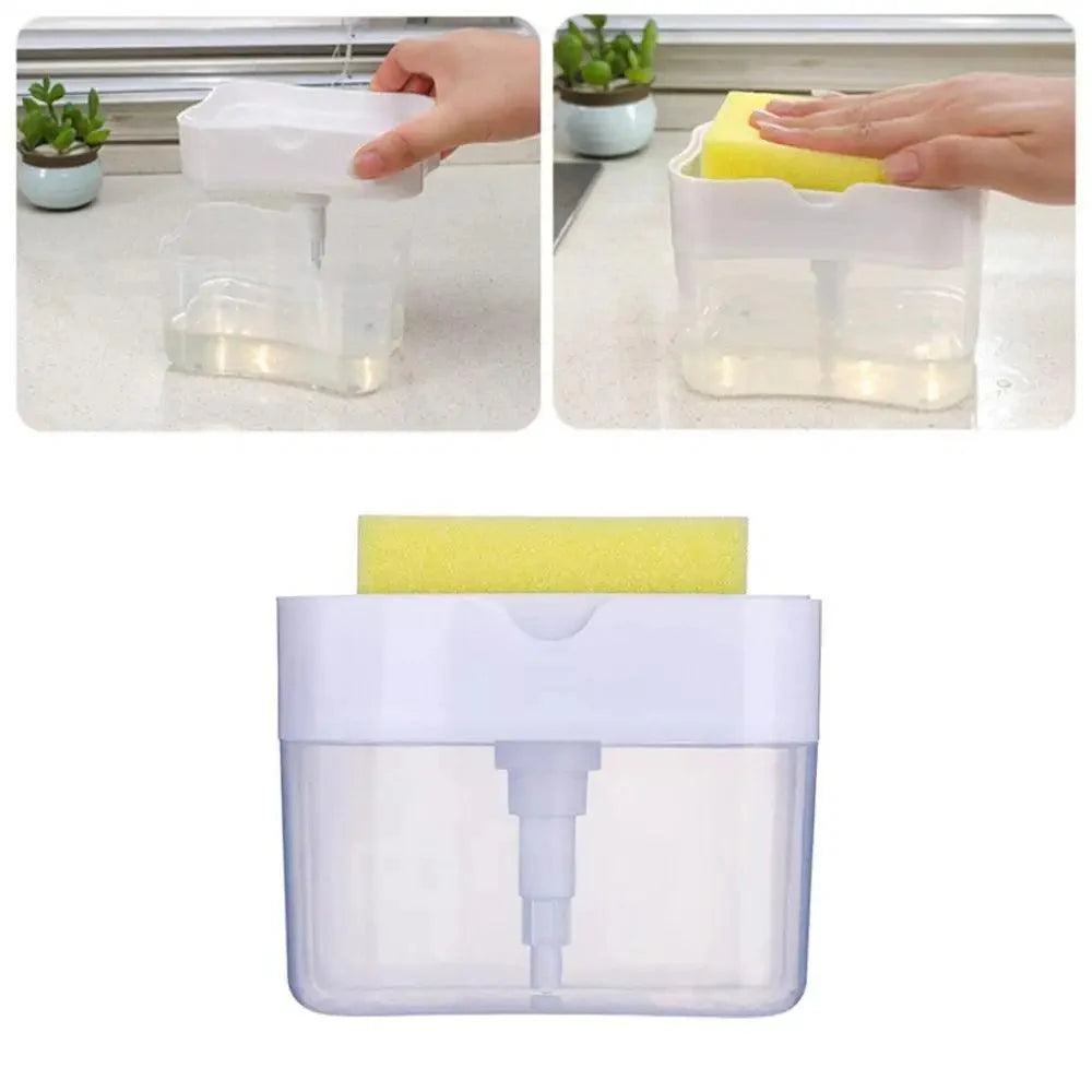 Smart Soap Dispenser For Kitchen Dishwashing Soap Pump Dispenser Kitchen Sponge Holder Handy Space Saving Soap Box 2 IN 1 Kitchen Soap Pump Stevvex