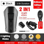 Smart Waterproof Bicycle Light USB Rechargeable Bike Front Light Flashlight With Bike Computer LCD Speedometer Waterproof Bicycles Light And Odometer Horn For Safe Cycling 4 Modes Fits For All Mountain Road Bikes Stevvex
