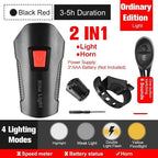 Smart Waterproof Bicycle Light USB Rechargeable Bike Front Light Flashlight With Bike Computer LCD Speedometer Waterproof Bicycles Light And Odometer Horn For Safe Cycling 4 Modes Fits For All Mountain Road Bikes Stevvex