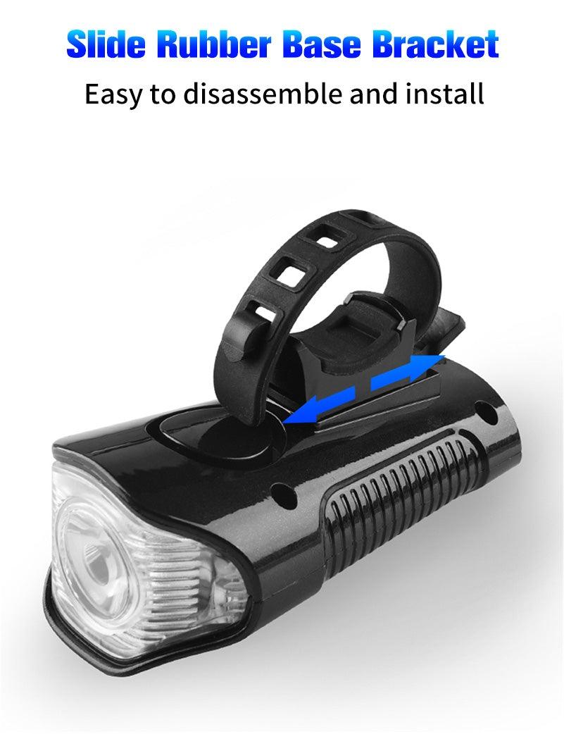 Smart Waterproof Bicycle Light USB Rechargeable Bike Front Light Flashlight With Bike Computer LCD Speedometer Waterproof Bicycles Light And Odometer Horn For Safe Cycling 4 Modes Fits For All Mountain Road Bikes Stevvex