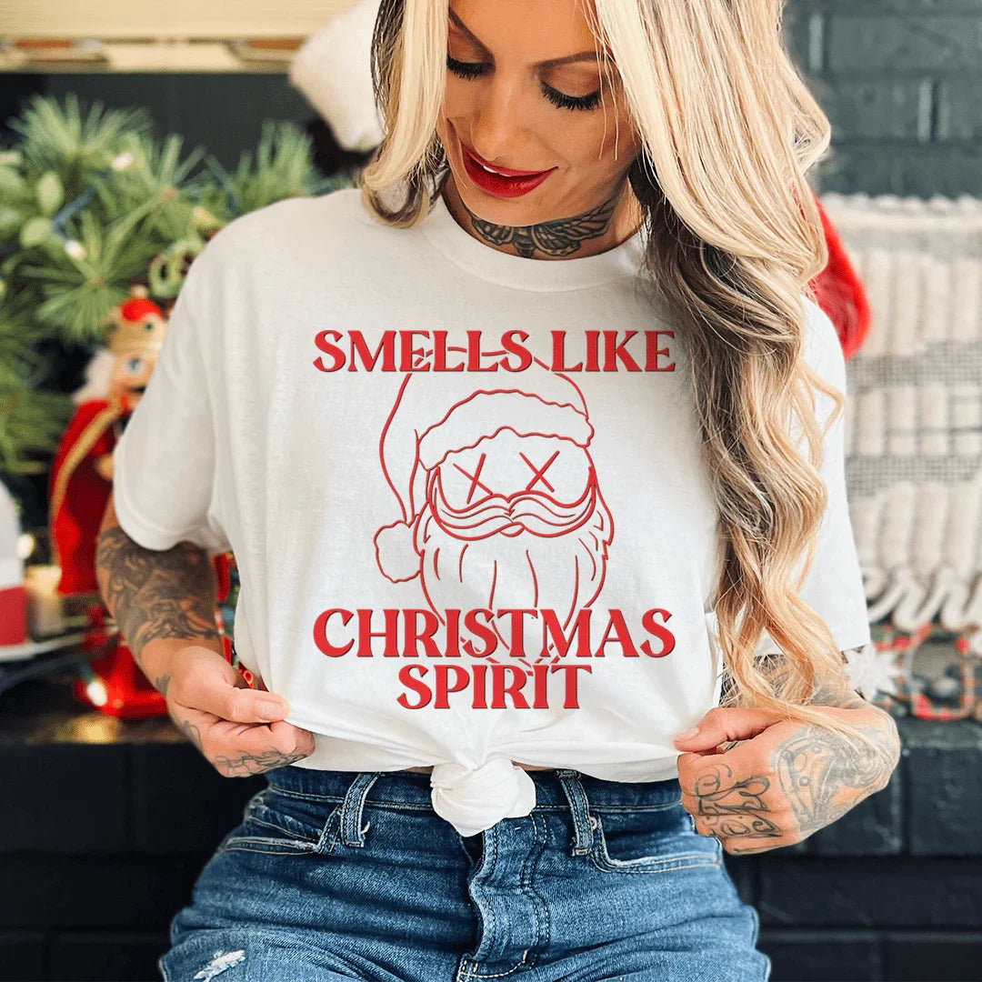 Smells Like Christmas Spirit Tee Peachy Sunday