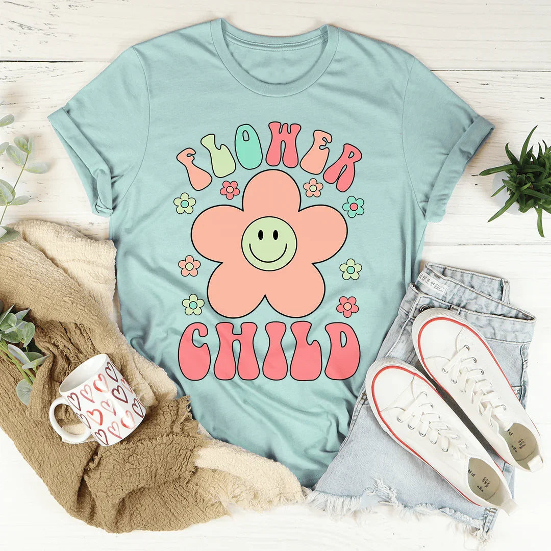 Smiley Flower Child Tee Peachy Sunday