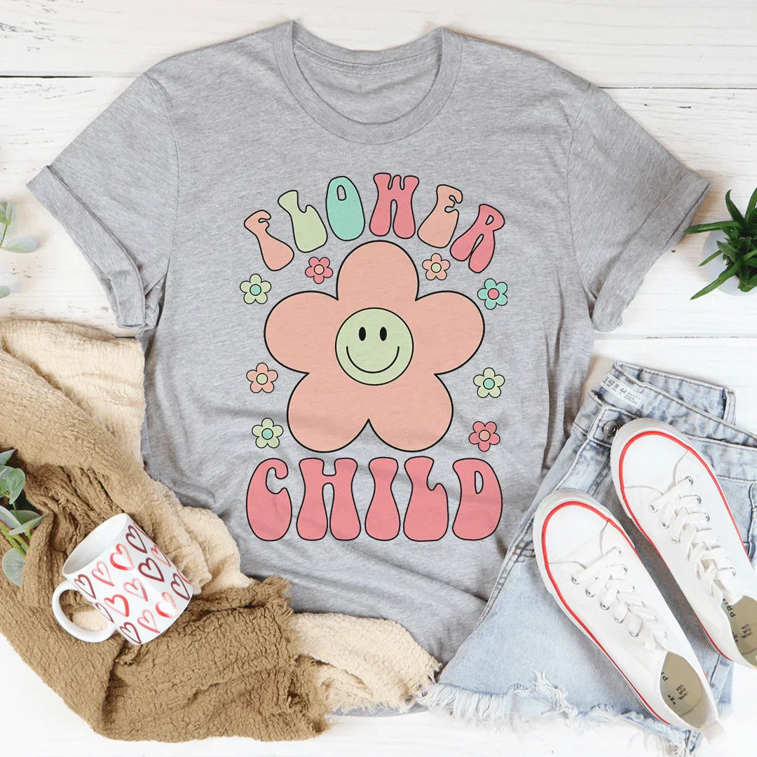 Smiley Flower Child Tee Peachy Sunday