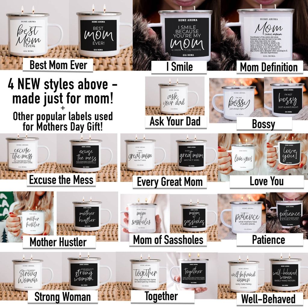Mothers Day Candle Mug 16oz Reusable Metal Candle Soy Gift BandsCo Straps