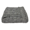 Smoke Gray Alpaca Merino Cable Knit Throw Blanket Cozy Luxury Home Decor BandsCo Straps