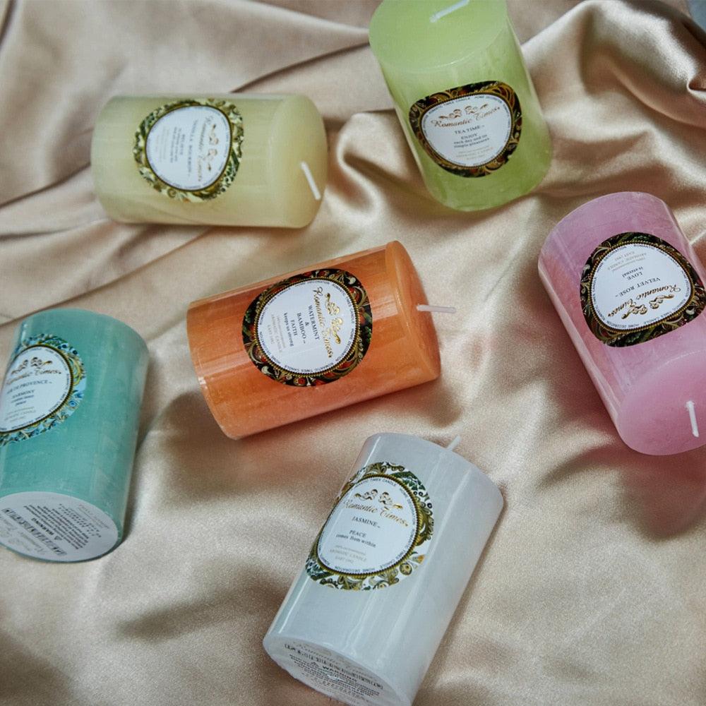 Smokeless Soy Wax Scented Candles Scented Pillar Candles Dripless Clean Burning Smokeless Dinner Candle For Wedding Party Restaurants Home Candles Church Wedding Birthday Holiday Scented Buddhist Creative Candles Stevvex