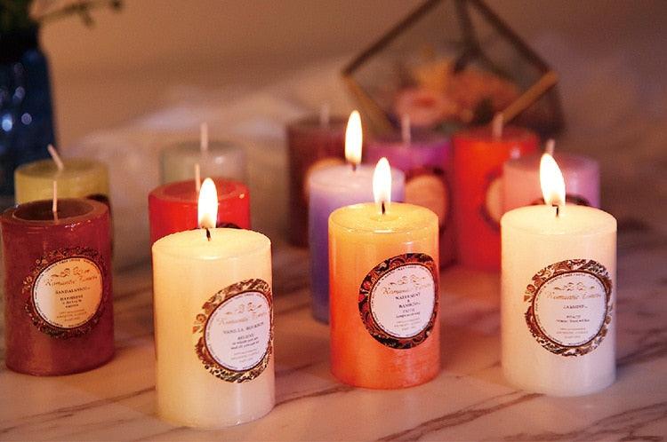 Smokeless Soy Wax Scented Candles Scented Pillar Candles Dripless Clean Burning Smokeless Dinner Candle For Wedding Party Restaurants Home Candles Church Wedding Birthday Holiday Scented Buddhist Creative Candles Stevvex
