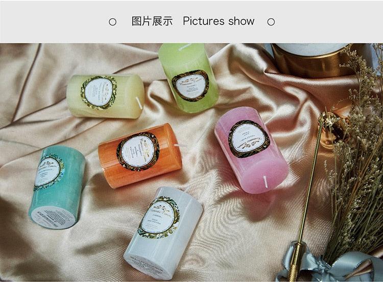 Smokeless Soy Wax Scented Candles Scented Pillar Candles Dripless Clean Burning Smokeless Dinner Candle For Wedding Party Restaurants Home Candles Church Wedding Birthday Holiday Scented Buddhist Creative Candles Stevvex