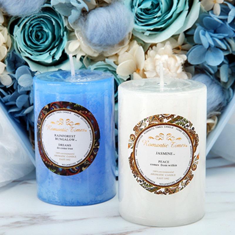 Smokeless Soy Wax Scented Candles Scented Pillar Candles Dripless Clean Burning Smokeless Dinner Candle For Wedding Party Restaurants Home Candles Church Wedding Birthday Holiday Scented Buddhist Creative Candles Stevvex