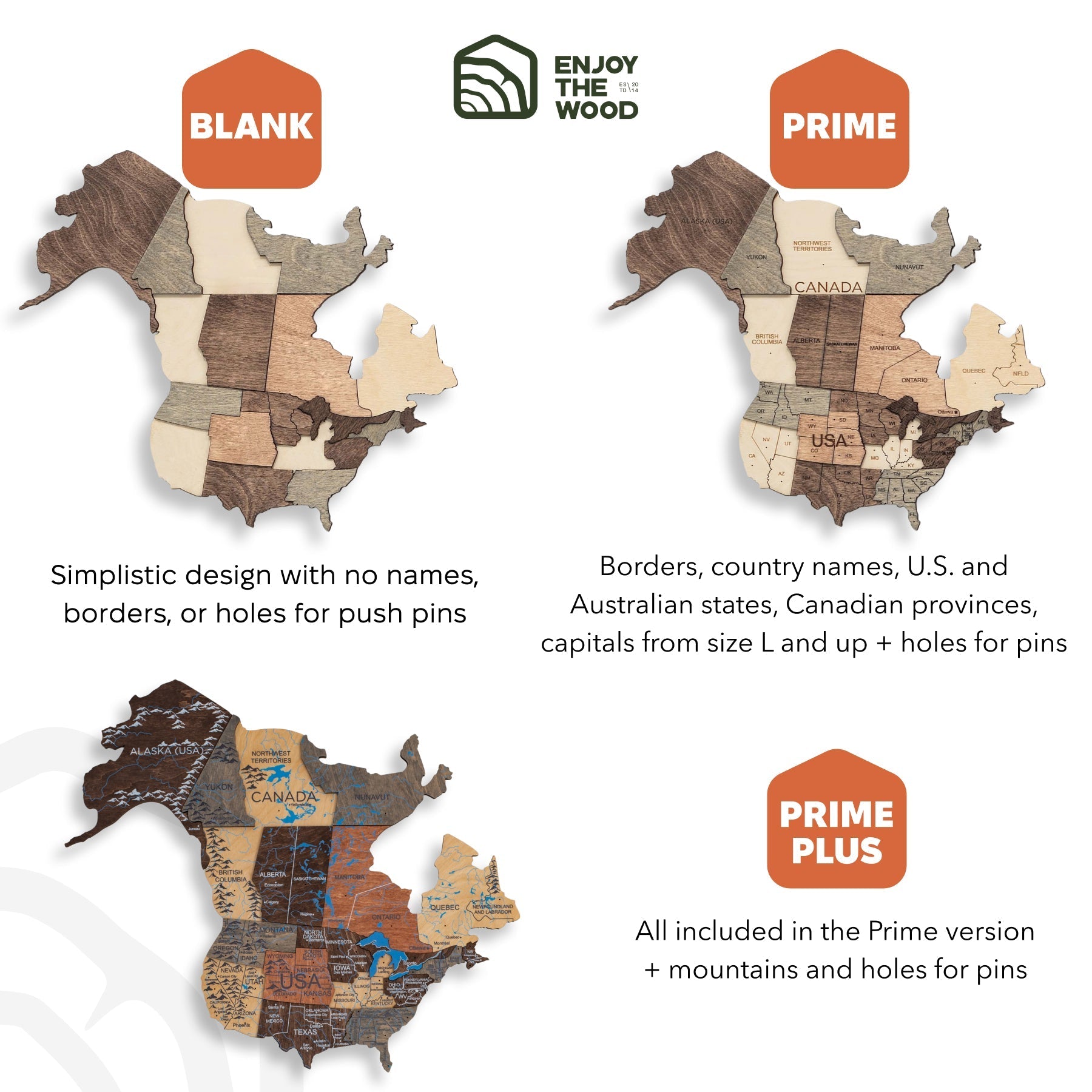 3D Wooden World Map Smokey Enjoy The Wood