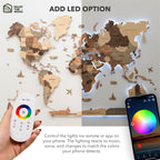 3D LED Wooden World Map 3.0 Smokey - SJB-DIAMOND ELITES