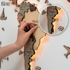 3D LED Wooden World Map 3.0 Smokey - SJB-DIAMOND ELITES