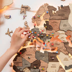 3D LED Wooden World Map 3.0 Smokey - SJB-DIAMOND ELITES