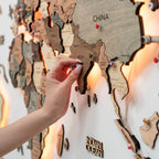 3D LED Wooden World Map 3.0 Smokey - SJB-DIAMOND ELITES