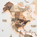 3D LED Wooden World Map 3.0 Smokey - SJB-DIAMOND ELITES