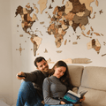 3D Wooden World Map Smokey Enjoy The Wood