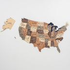 Wooden 3d Map of USA - Smokey - SJB-DIAMOND ELITES