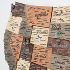 Wooden 3d Map of USA - Smokey - SJB-DIAMOND ELITES
